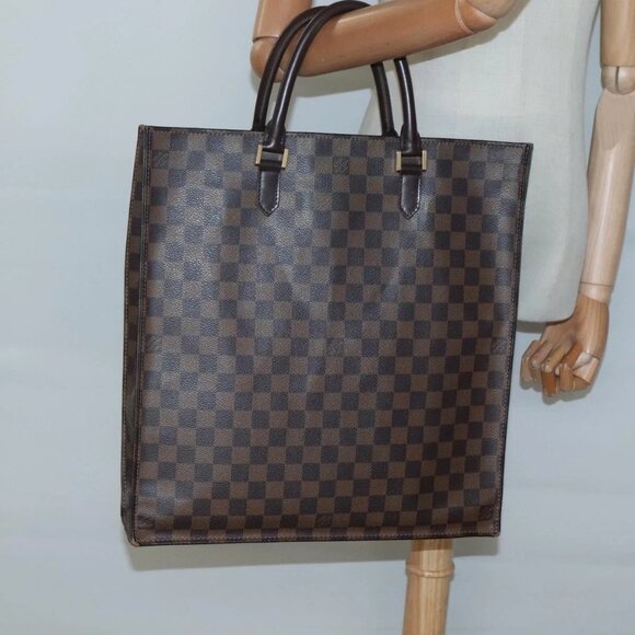 LOUIS VUITTON Damier Ebene Sac Plat Hand Bag N51140 LV Auth 135475 - Picture 1 of 14